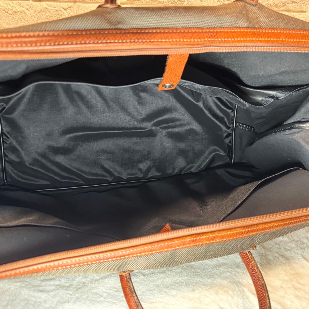 美品　longchamp ロンシャン ボストンバッグ　ハンドバッグ ブラウン