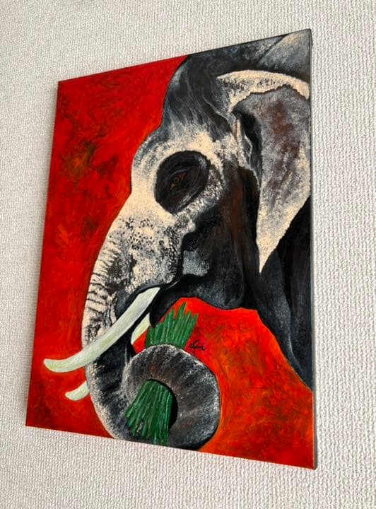 絵画  ｜手描き｜油絵 ｜オリジナル ｜象 ｜ELEPHANT