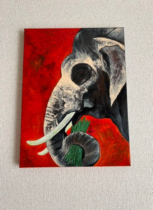 絵画  ｜手描き｜油絵 ｜オリジナル ｜象 ｜ELEPHANT