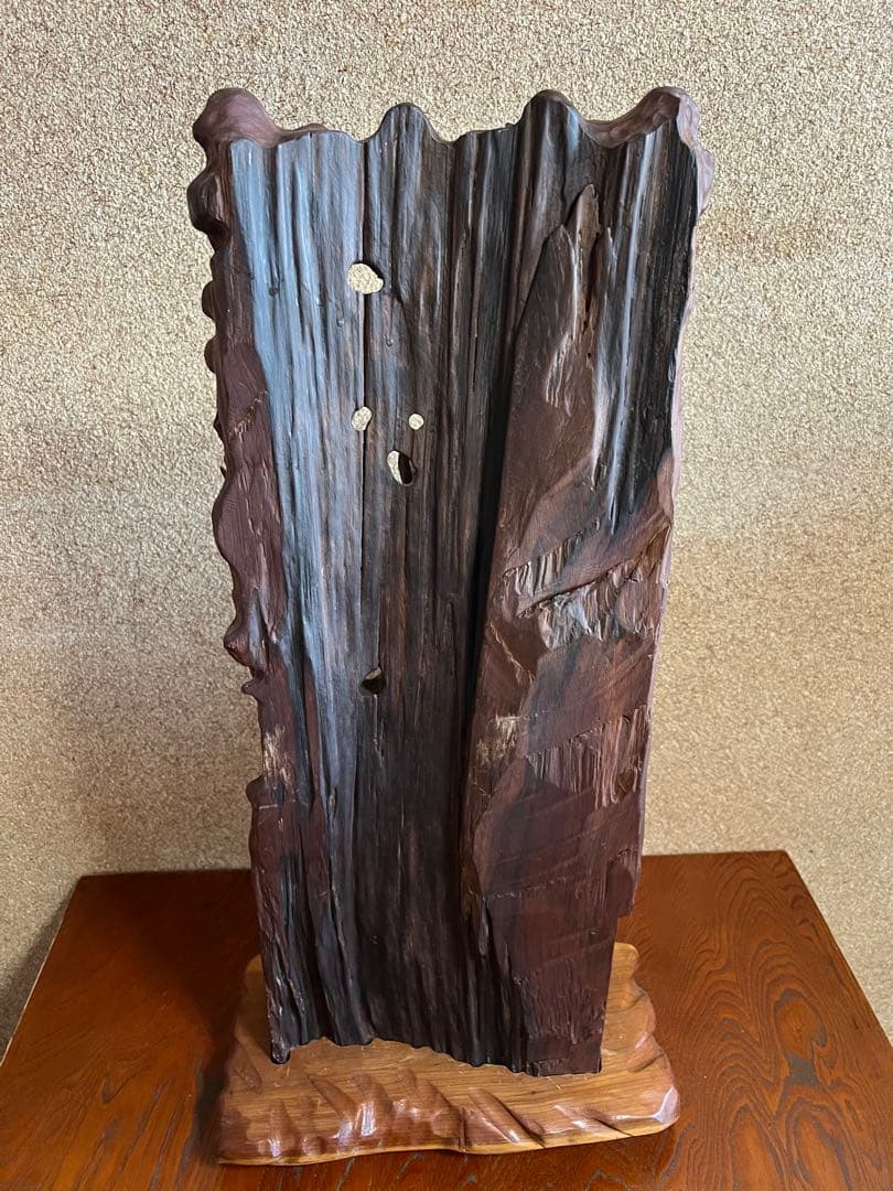 天然木 一刀彫 昇龍興龍