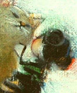 油絵 菅家令子 絵 絵画 インテリア F4-090818 可愛い子猫子犬 女の子