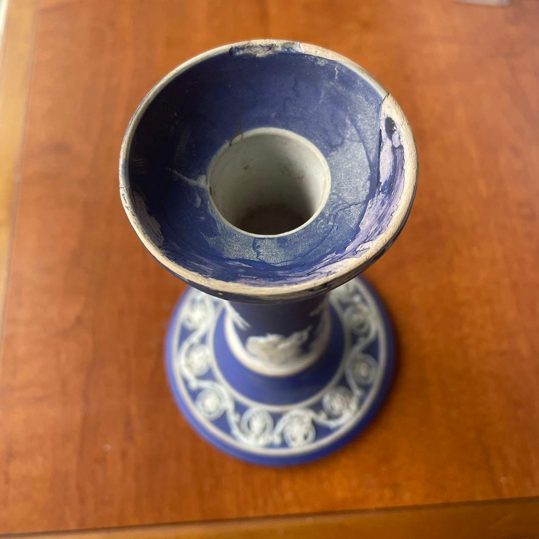 アンティークウエッジウッドジャスパーウェアキャンドルスタンド