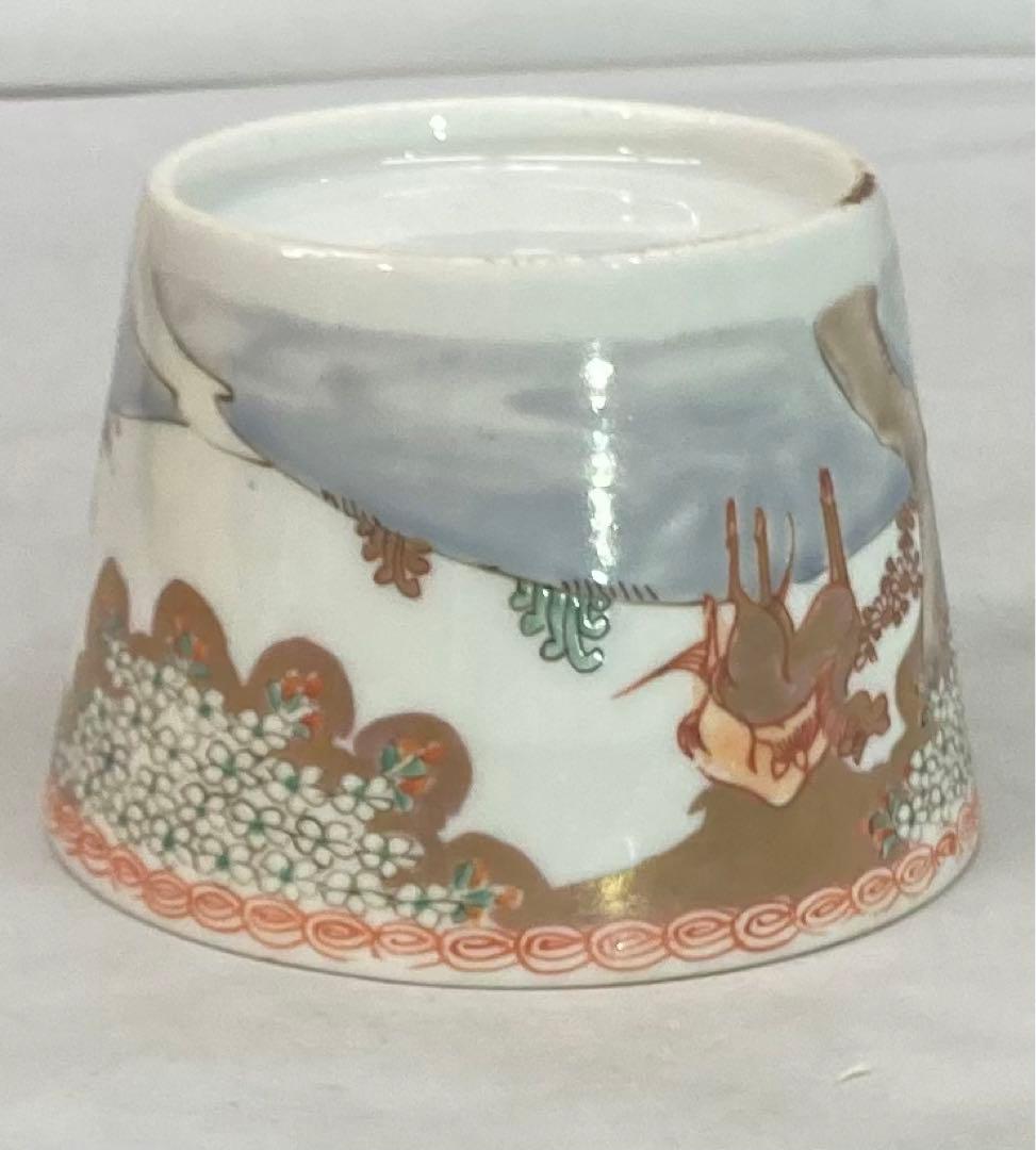 B127s 錦桜樹に馬図建水　有田焼　伊万里焼　茶こぼし　箱無し