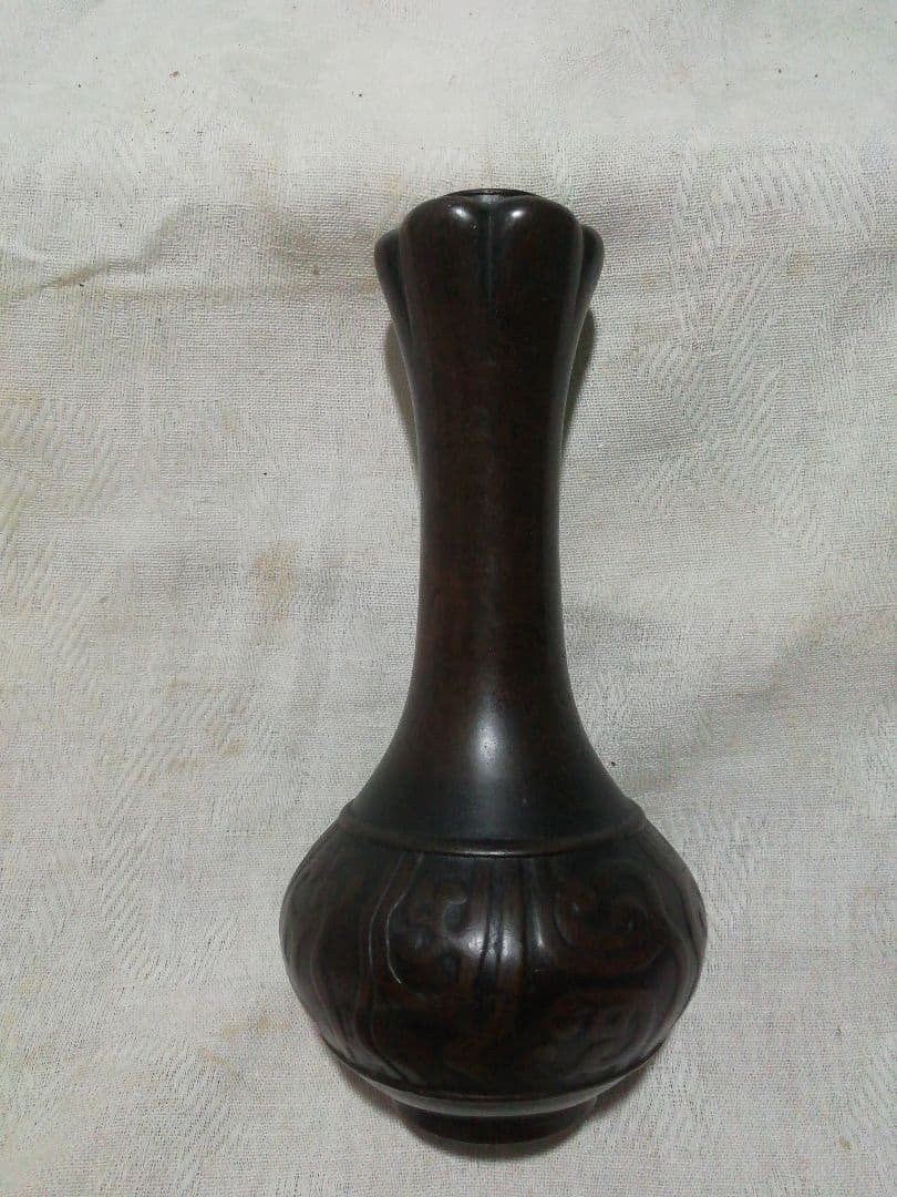 ♪茶道具　杓立　古銅写し　昌晴花押　宮内庁御用釜師　10代 中越弥五郎 昌晴