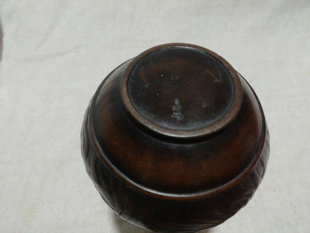 ♪茶道具　杓立　古銅写し　昌晴花押　宮内庁御用釜師　10代 中越弥五郎 昌晴