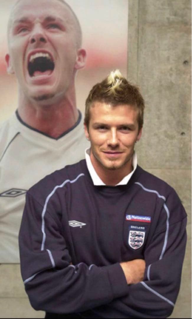 アンブロ　イングランド代表　ジップスウェット　ベッカム　フェード　y2k 短丈