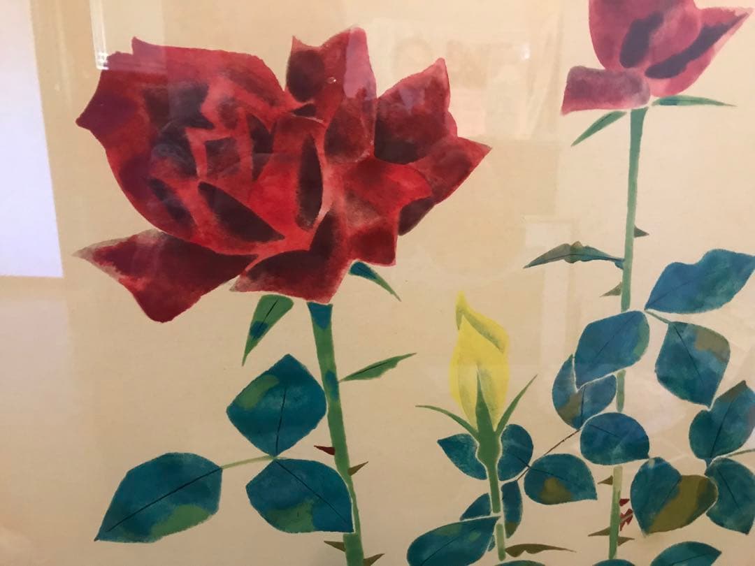 いいね！の方へ。緊急値下げします。 佐藤浩二画伯　日本画　薔薇