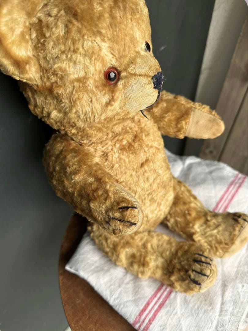 フランス アンティーク ゴージャスイエローベージュ ベア