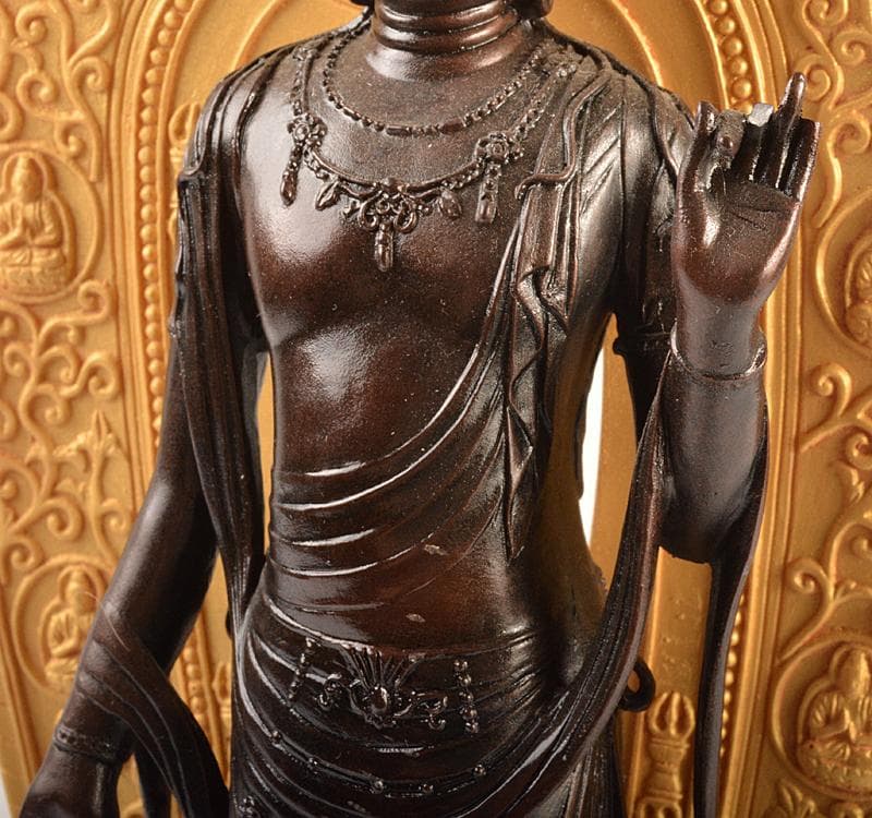 仏教美術　樹脂製　レプリカ　観音菩薩像　仏像　置物　V R4683