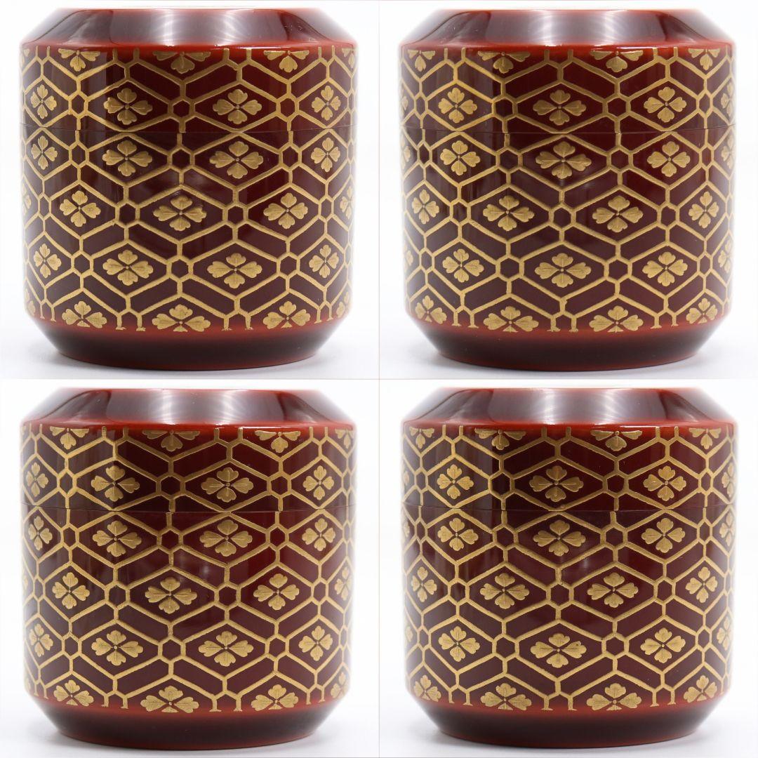 清瀬一光作 小紋菊桐蒔絵 雪吹 薄茶器 金梨子地 茶道具 共箱　ST950　N8