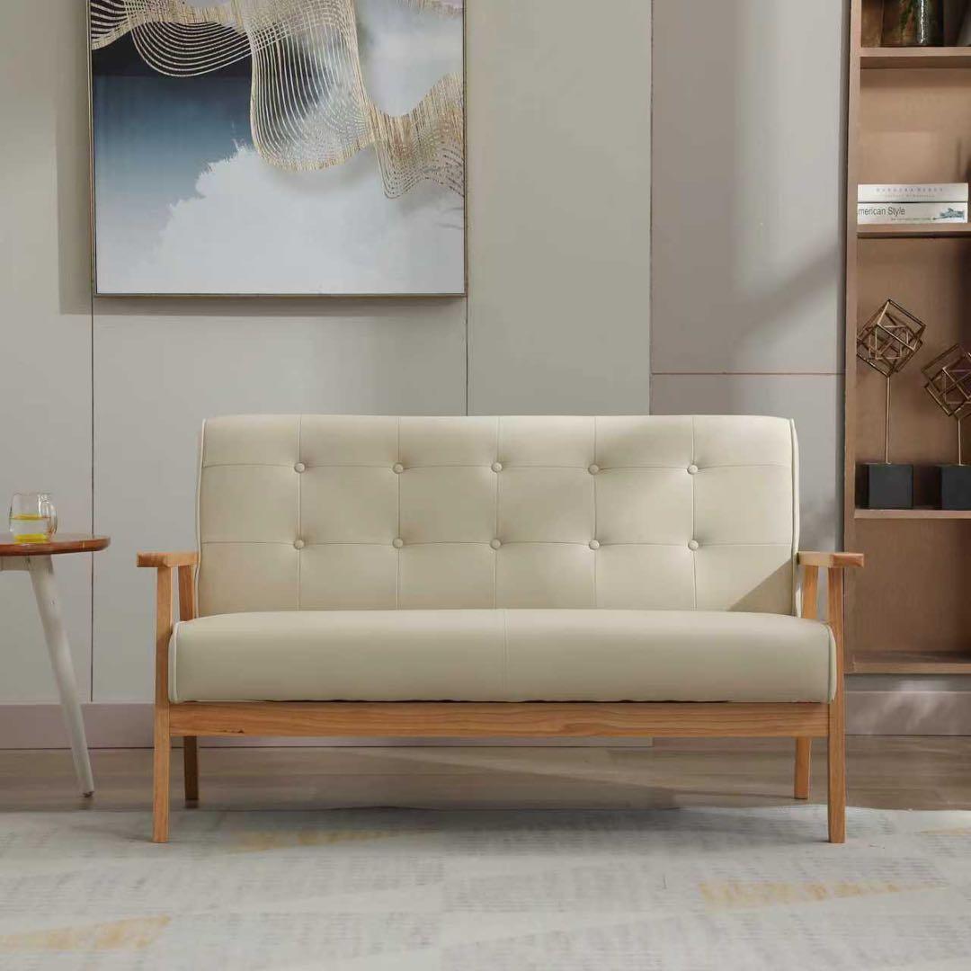 【新品】人気 高級感PVCレザーソファ 2人掛け 組立簡単