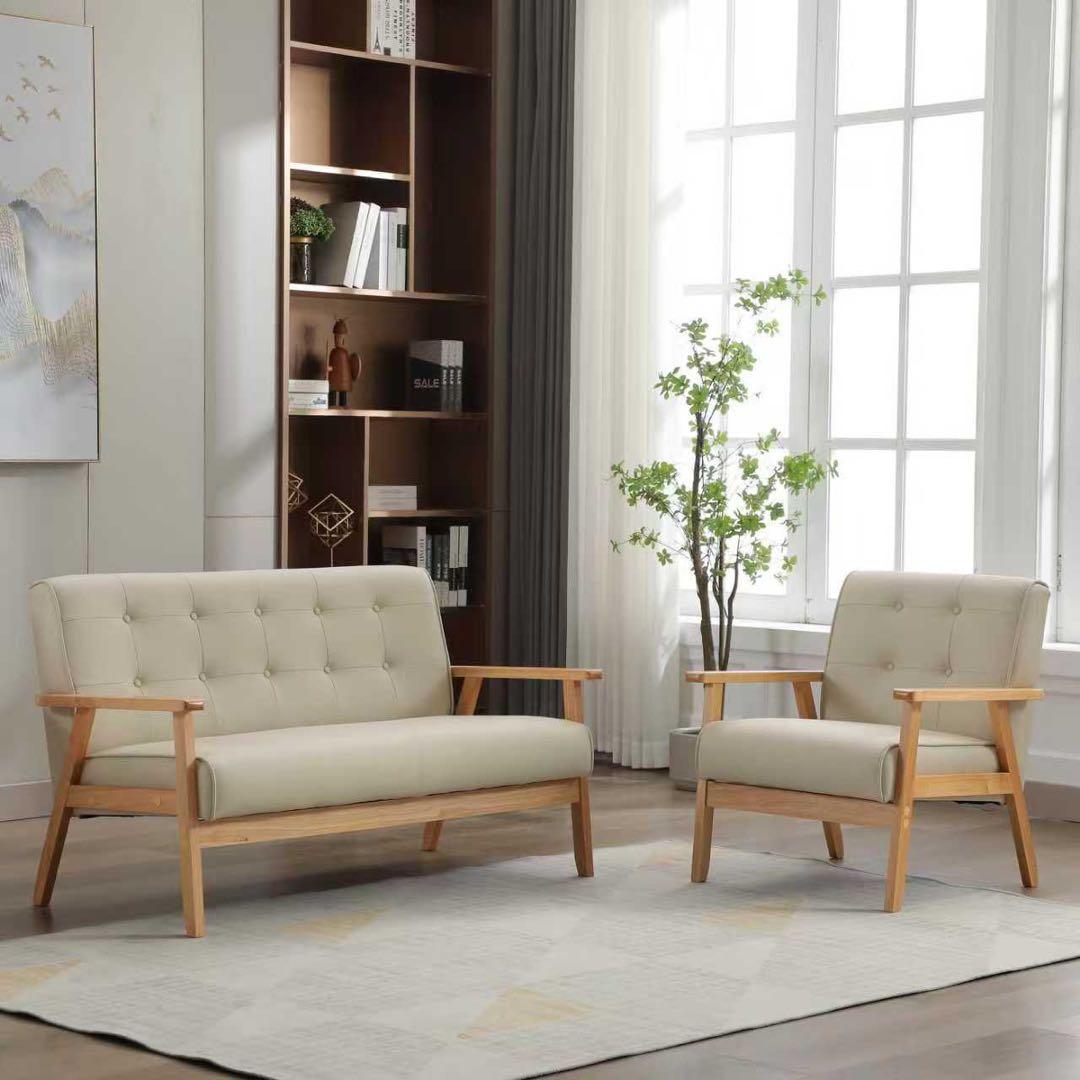 【新品】人気 高級感PVCレザーソファ 2人掛け 組立簡単