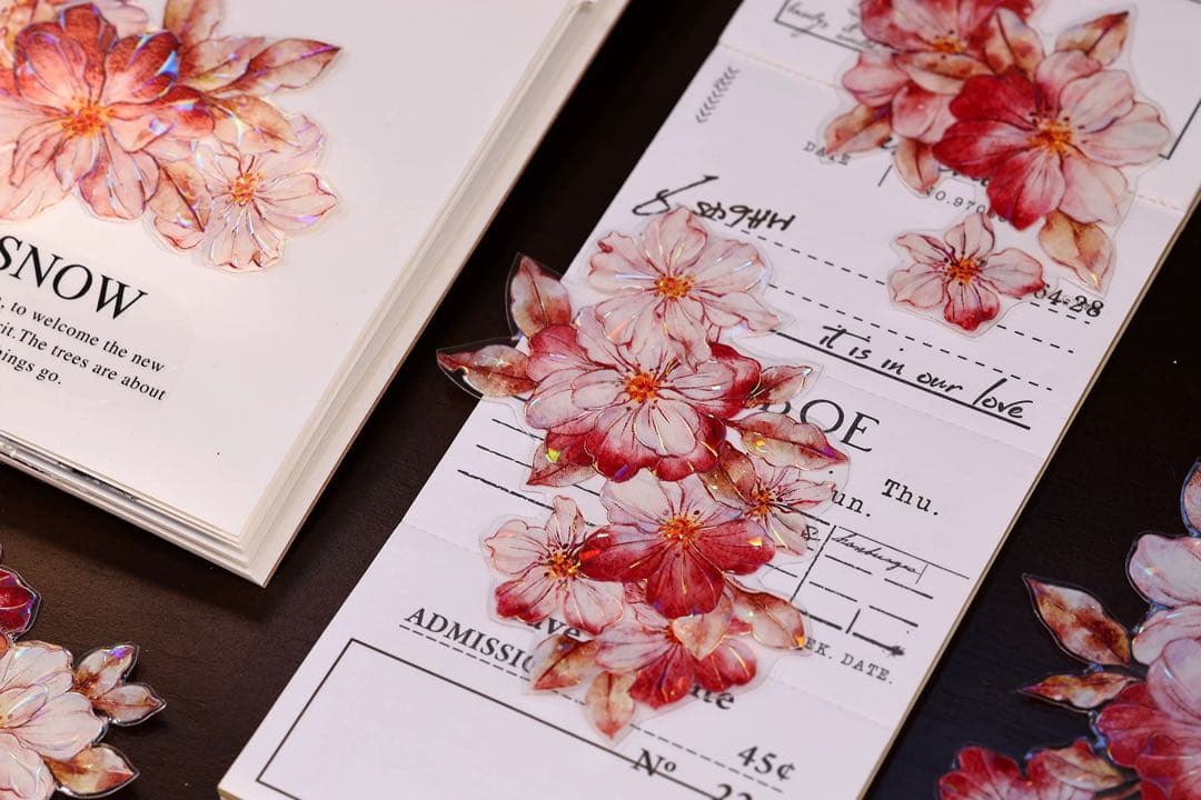 ⭐️SALE⭐️小白家文創《赤相思》海外マスキングテープ　マステ 【2508】