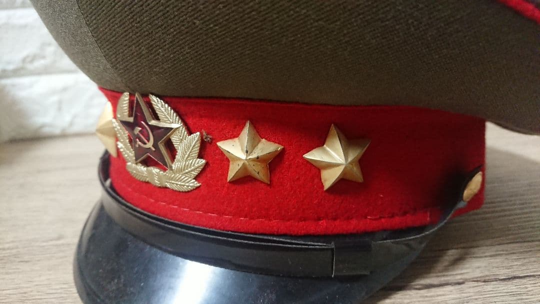 レア 稀少 当時物 ソ連軍 将校用 制帽 軍帽 赤帯