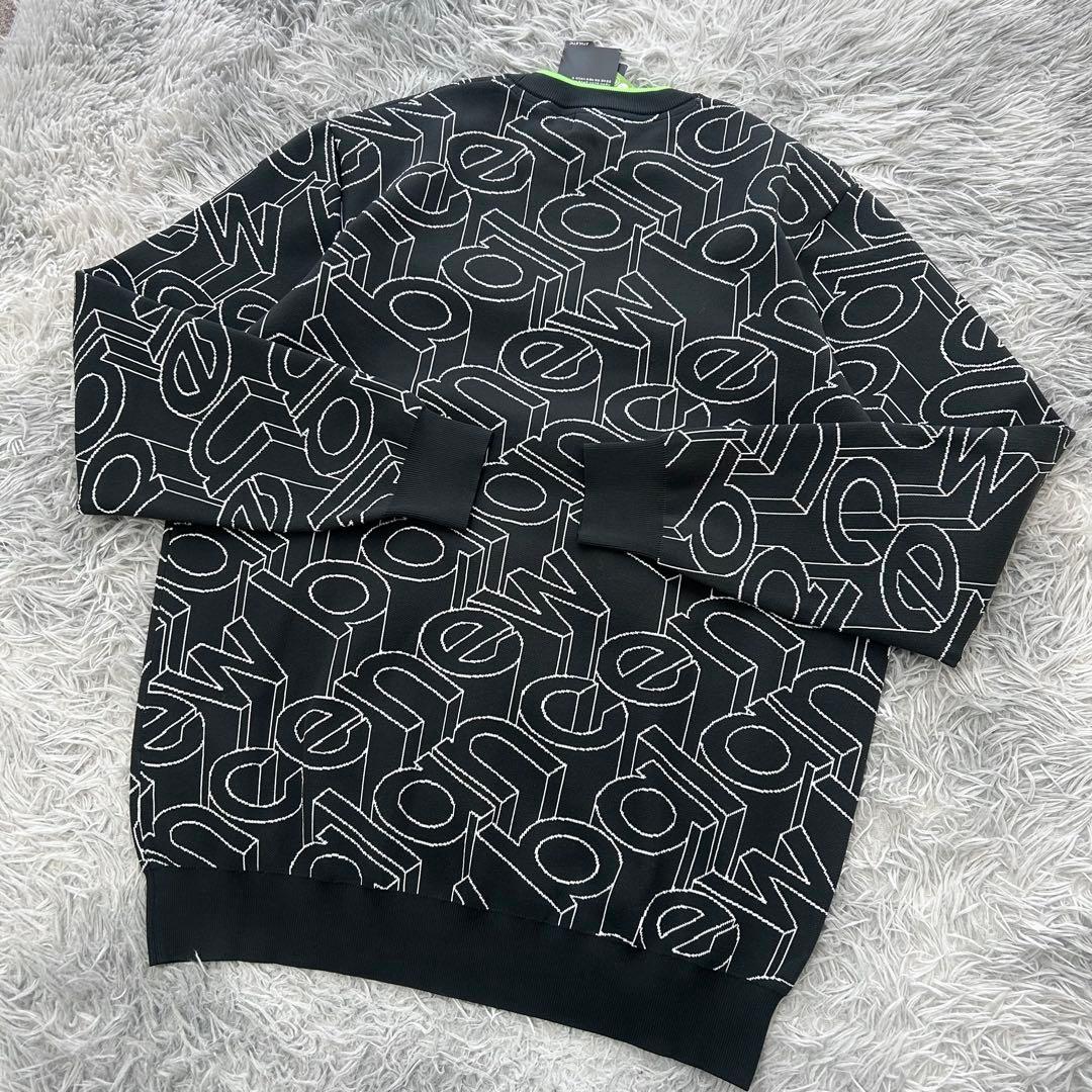 新品　ニューバランスゴルフ　ニット　セーター　総柄　ブラック　サイズ6