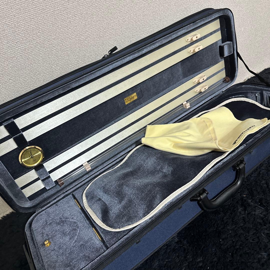 Lang バイオリンケース 4/4サイズ 弦楽器 ハードケース 金具 湿度計