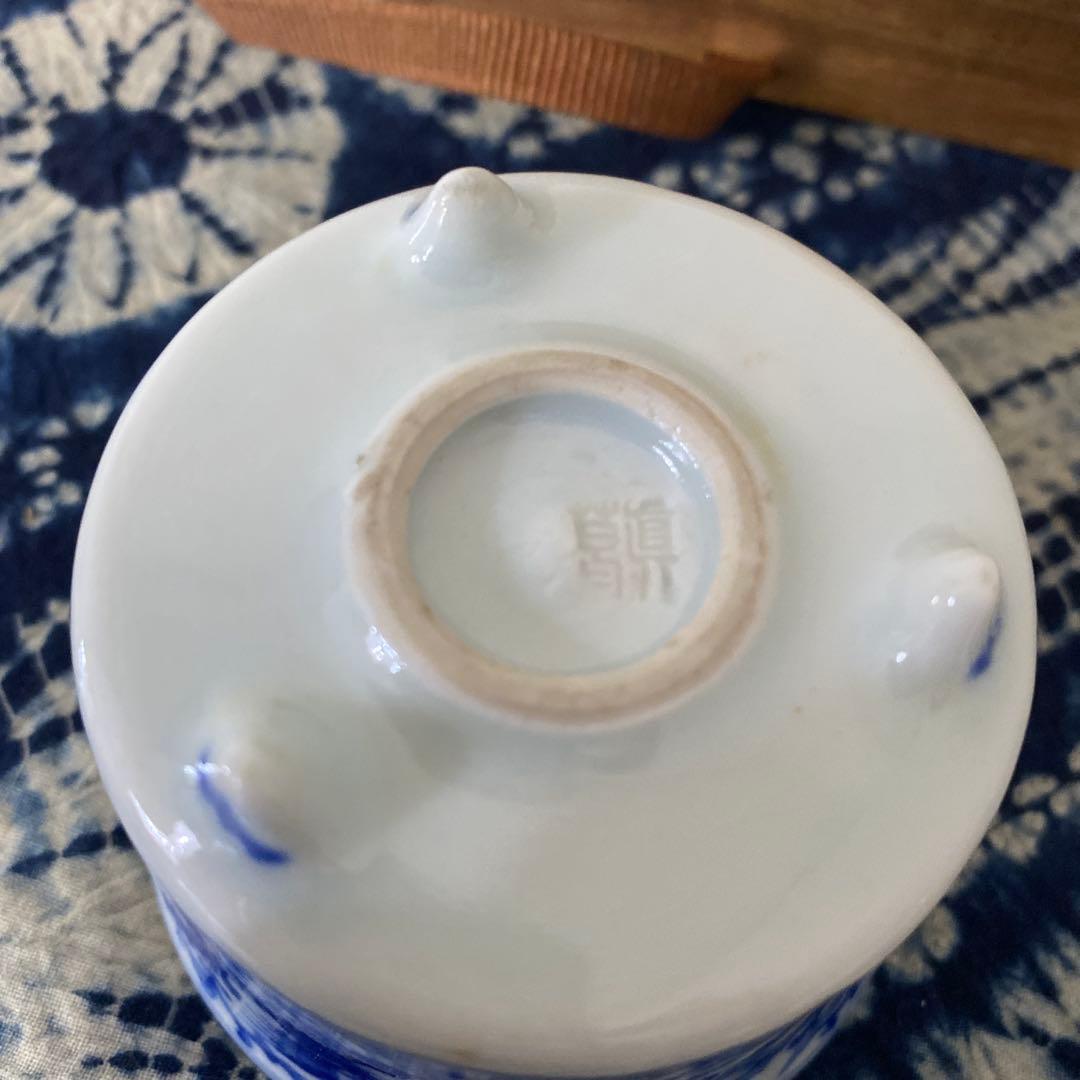 真葛香山　象蓋染付鳳凰香炉