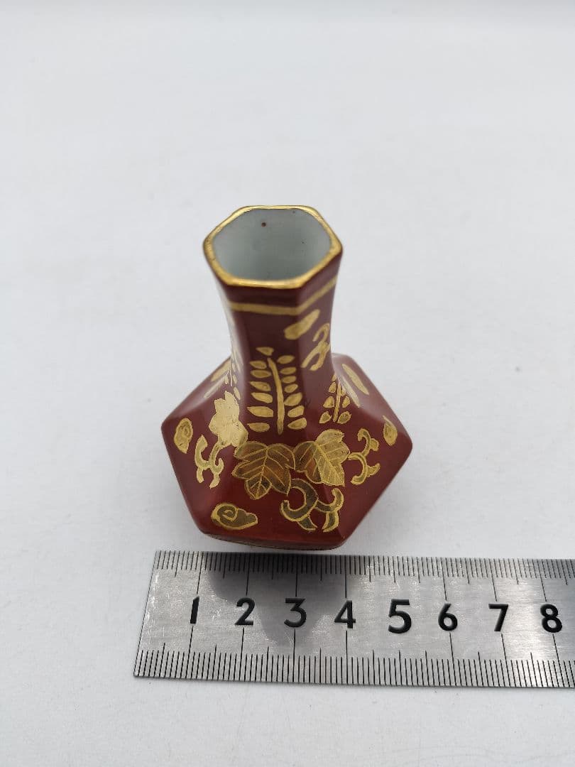 c726 煎茶　箸立 赤金襴 平安春峰 茶道具 古物