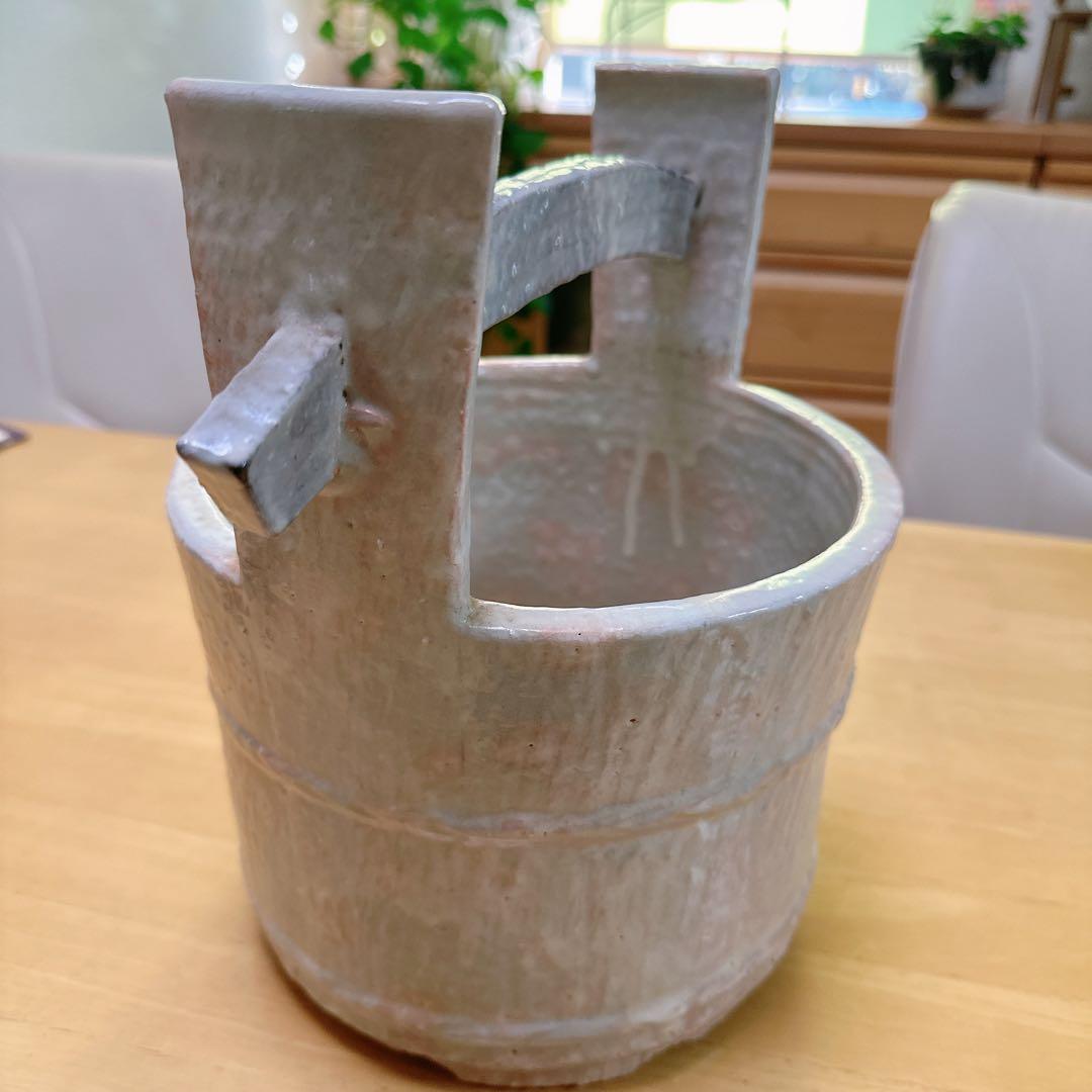 正規品 萩焼 姫焼 栄泉 骨董品 お宝 焼物 壺 花瓶 花びん 置物 桶 オケ
