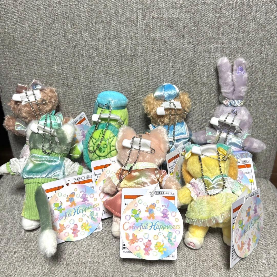 東京ディズニーシー　カラフルハピネス　ぬいぐるみバッジ　コンプリートセット