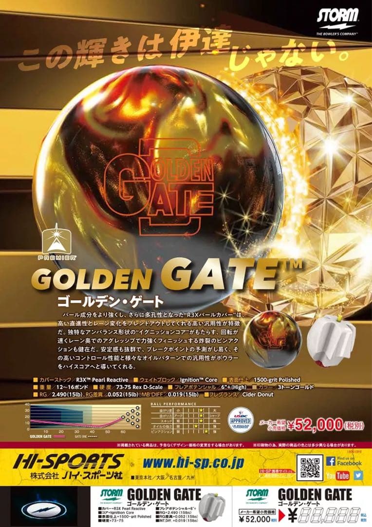 送料込み【新品】ゴールデン・ゲート　ストーム　15ポンド4オンス　1