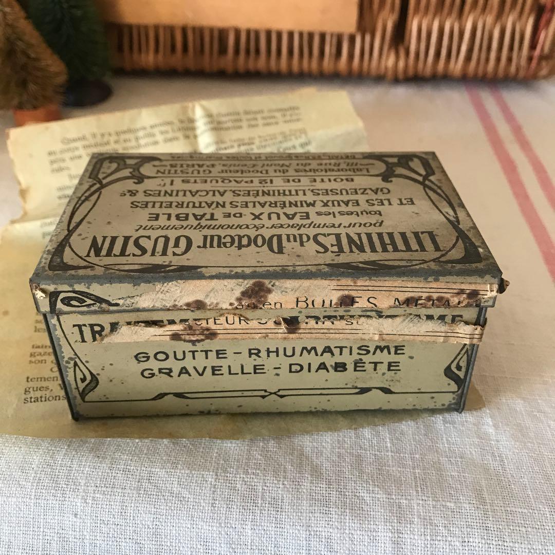 レア　フランスアンティーク　TIN 缶　説明書付き　コレクターズアイテム
