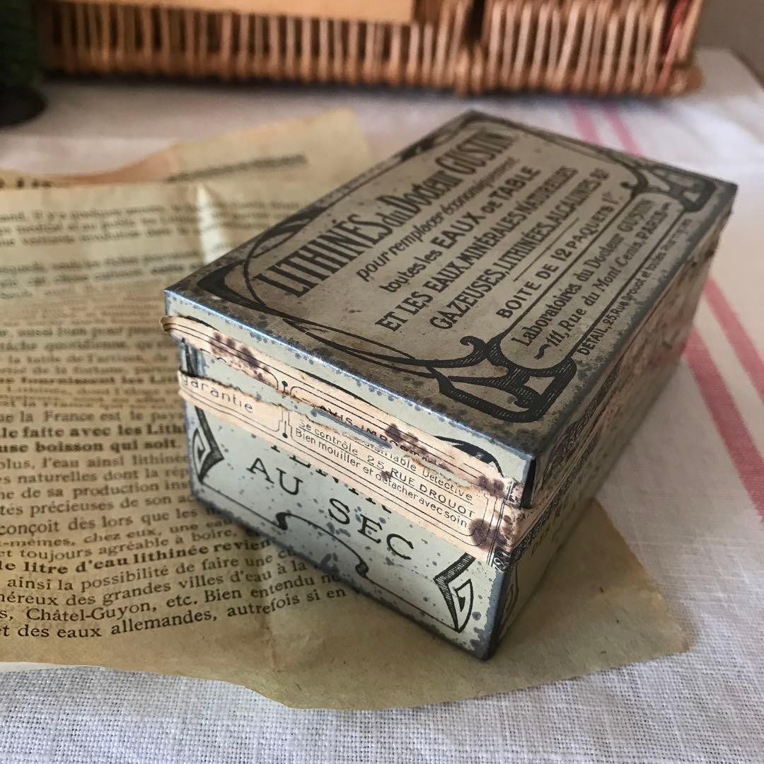 レア　フランスアンティーク　TIN 缶　説明書付き　コレクターズアイテム