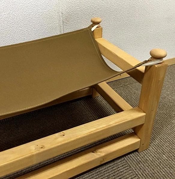 【引取可能】無垢材　ネコ用ハンモック 猫用ベッド ペット用木製ベッド