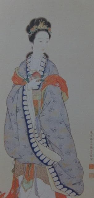 野口小蘋、【西王母図】、希少な額装用画集より、新品額装付