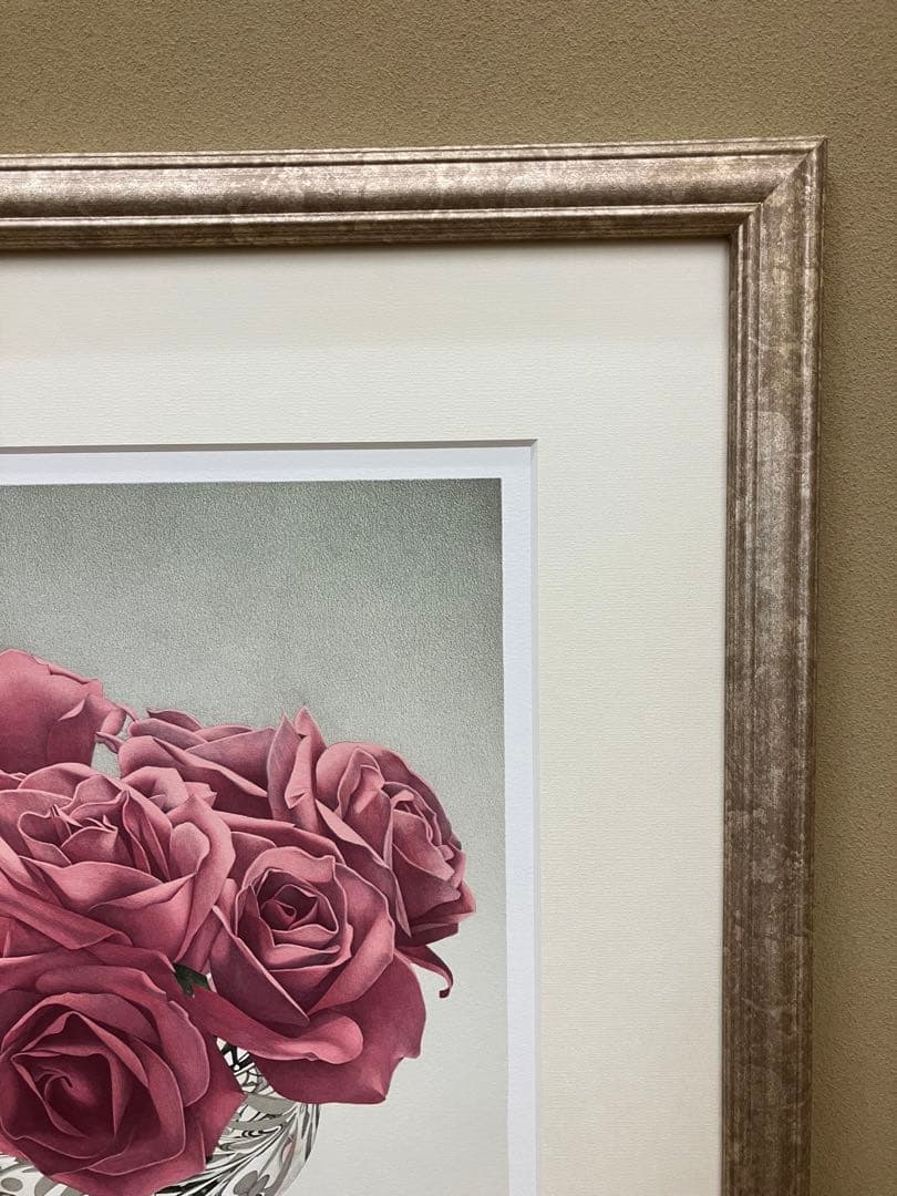 山本桂右 「ピンクのバラ」 35/60 サイン入り