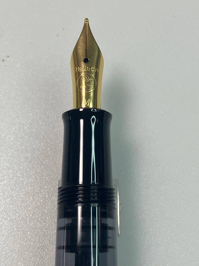 Pelikan　ペリカン　M200　グリーンマーブル　旧型　M-nib　雛2羽