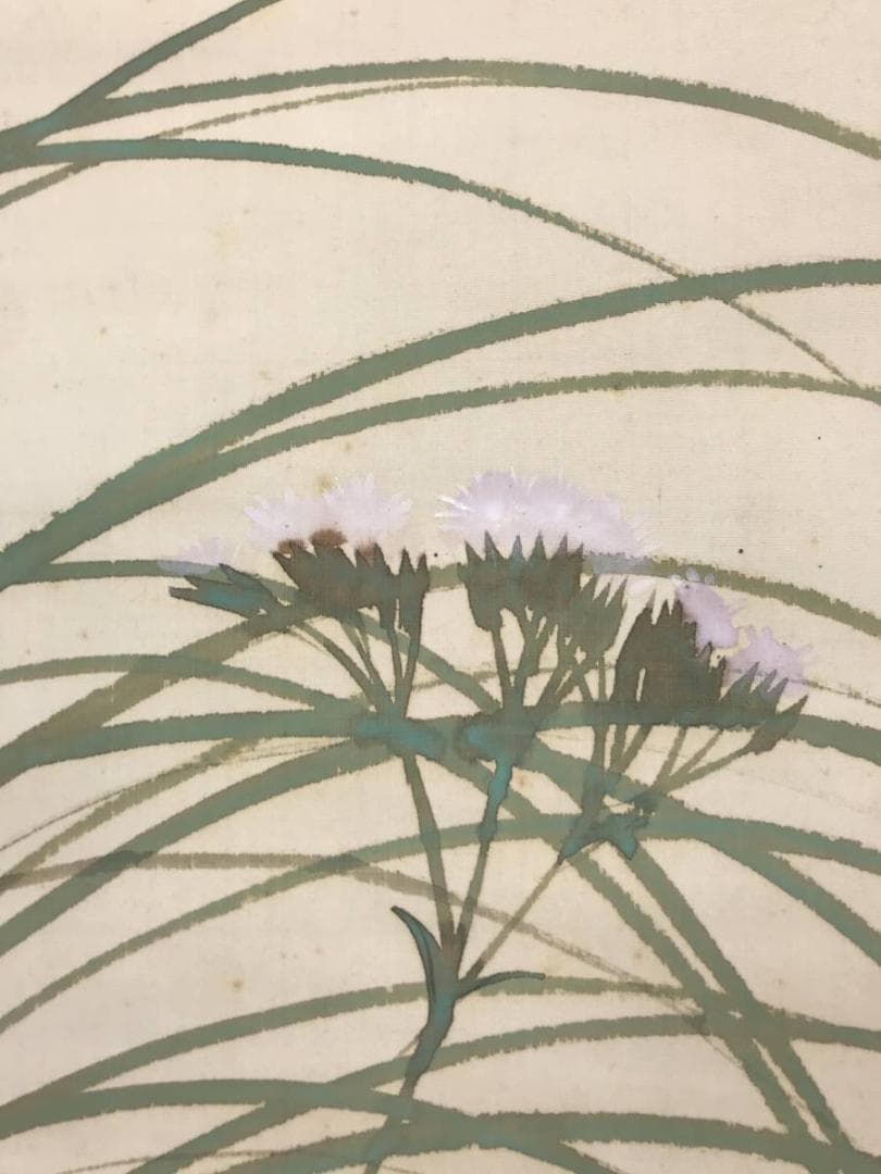 【真作】佐野五風/秋草図/草花図/掛軸/名家伝来/AC-479