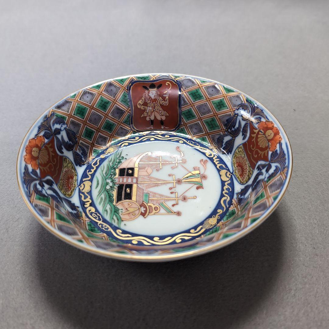 色絵南蛮船文深鉢　色絵南蛮人文深鉢　伊万里南蛮船文深鉢　伊万里南蛮人文深鉢