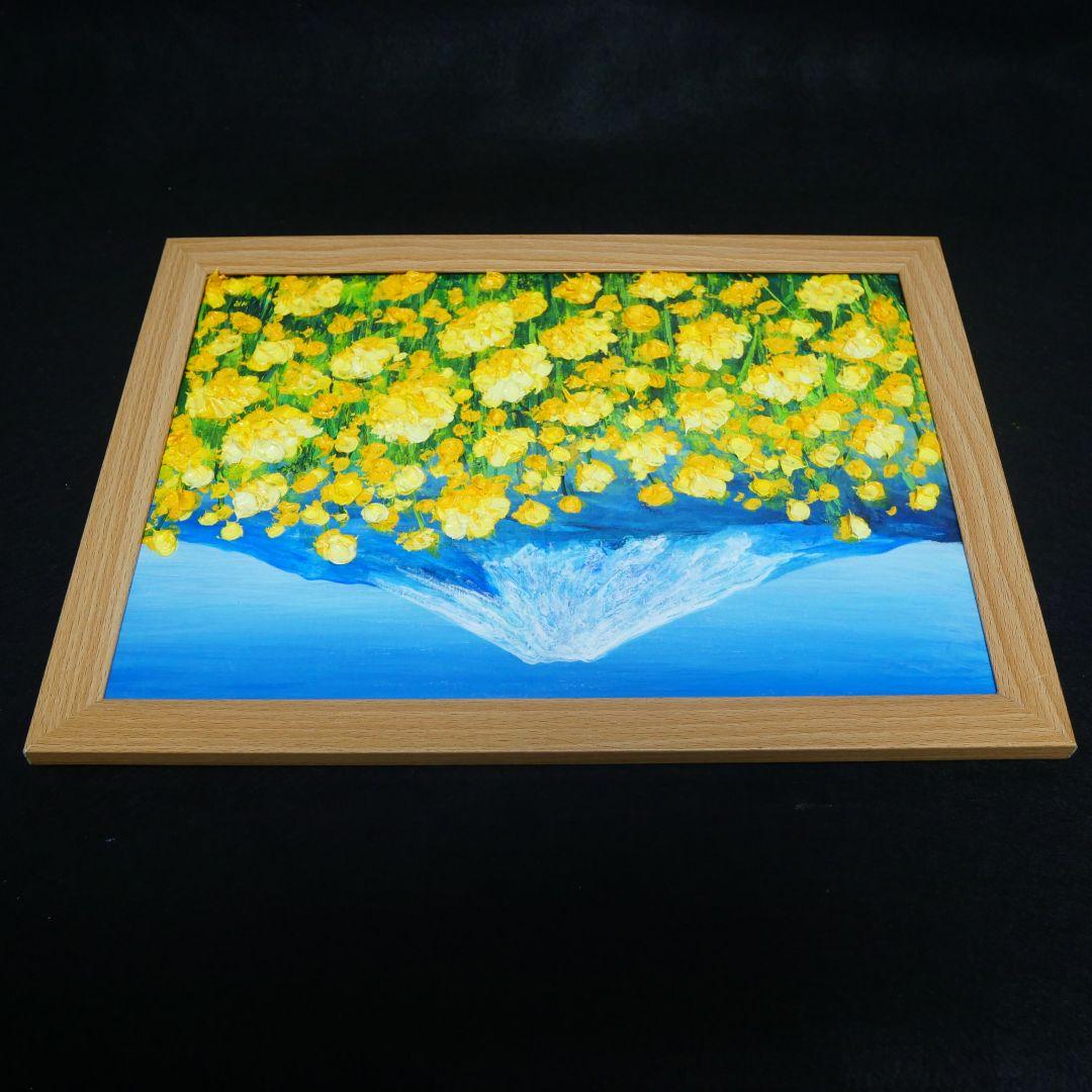 油絵 油彩 油彩画 絵 絵画 【富士山と菜の花】