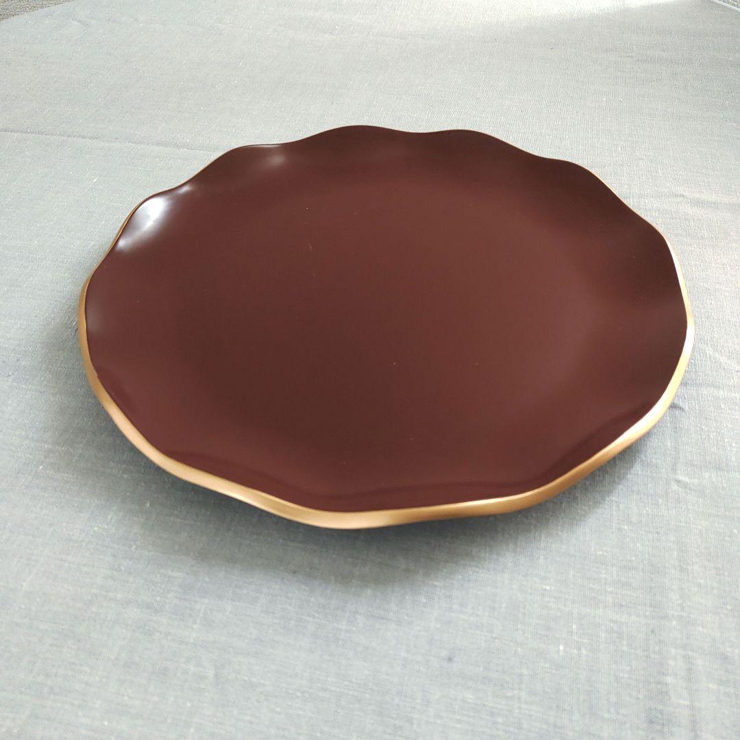 漆器 丸盆 お盆 トレー マット 金縁 金彩 フローラ