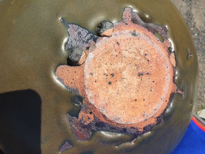 作家物  武雄古唐津系 多々良焼 金子窯 金子 認作 蕎麦釉薬 共箱付