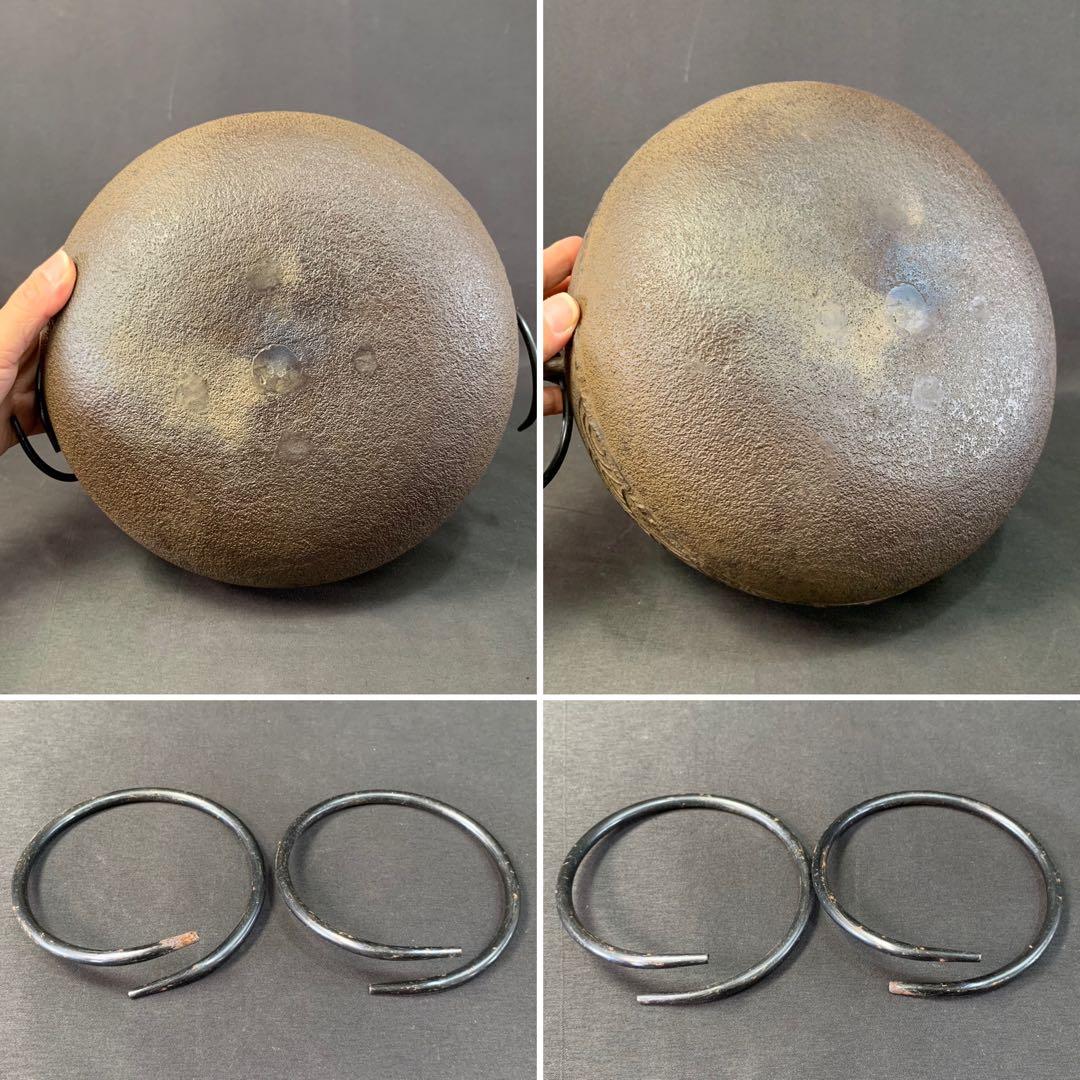 E184 送料無料　茶釜　青海波地紋　撫肩釜　釜師　和田　美之助造　茶道具　銀