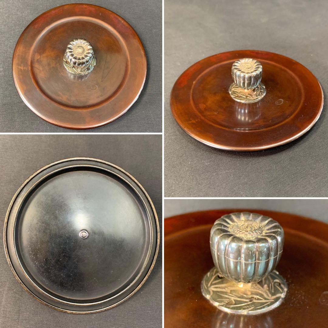 E184 送料無料　茶釜　青海波地紋　撫肩釜　釜師　和田　美之助造　茶道具　銀