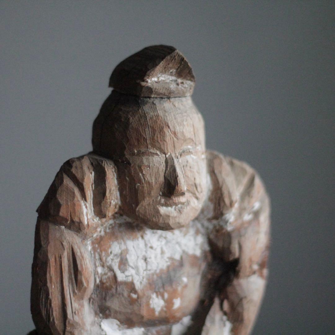 古い 木彫 恵比寿さま 民芸 民衆仏 古美術 古道具ア ンティーク オブジェ