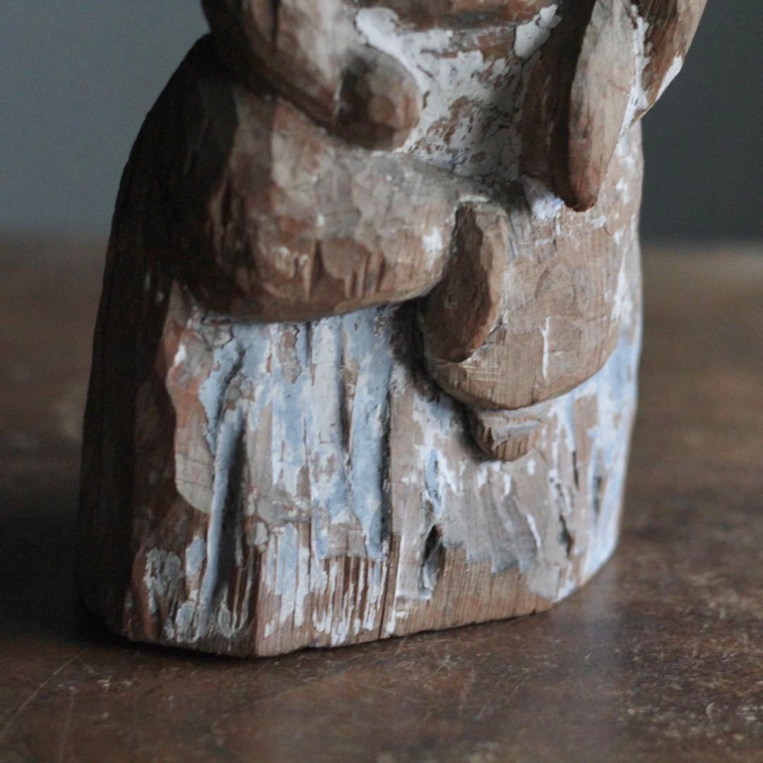 古い 木彫 恵比寿さま 民芸 民衆仏 古美術 古道具ア ンティーク オブジェ