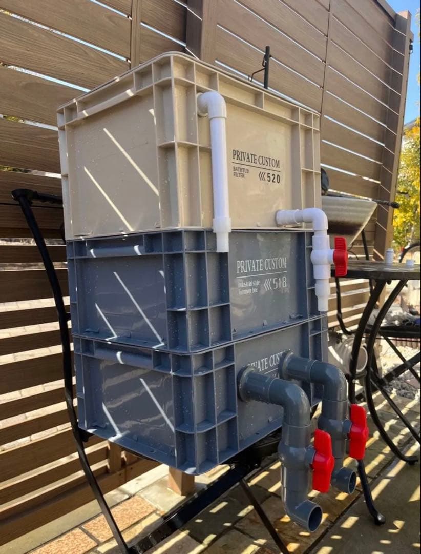 大型水槽用沈殿物理生物一体型濾過槽　アクアリウム外部式濾過装置器　水中ポンプ付き