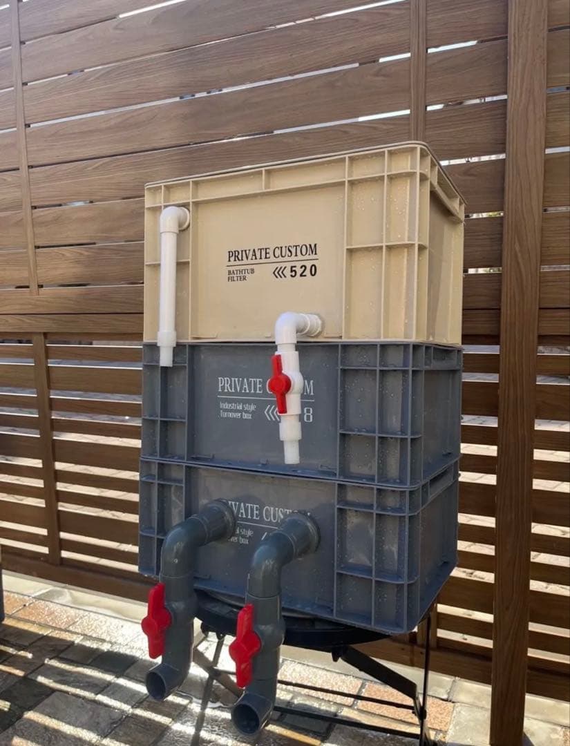 大型水槽用沈殿物理生物一体型濾過槽　アクアリウム外部式濾過装置器　水中ポンプ付き