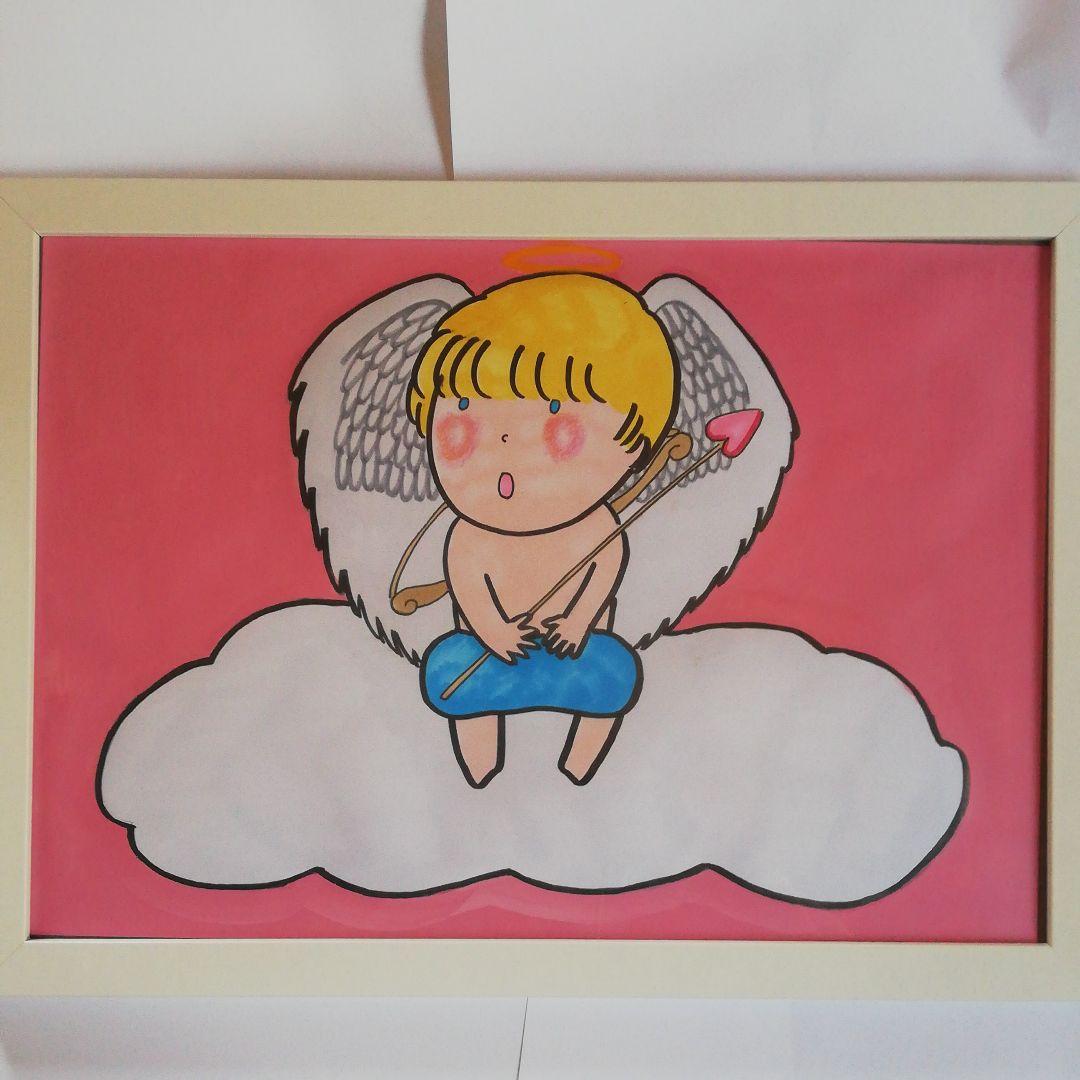 これいい商品です。神の法の悪魔さん天使「絵画」A4サイズ