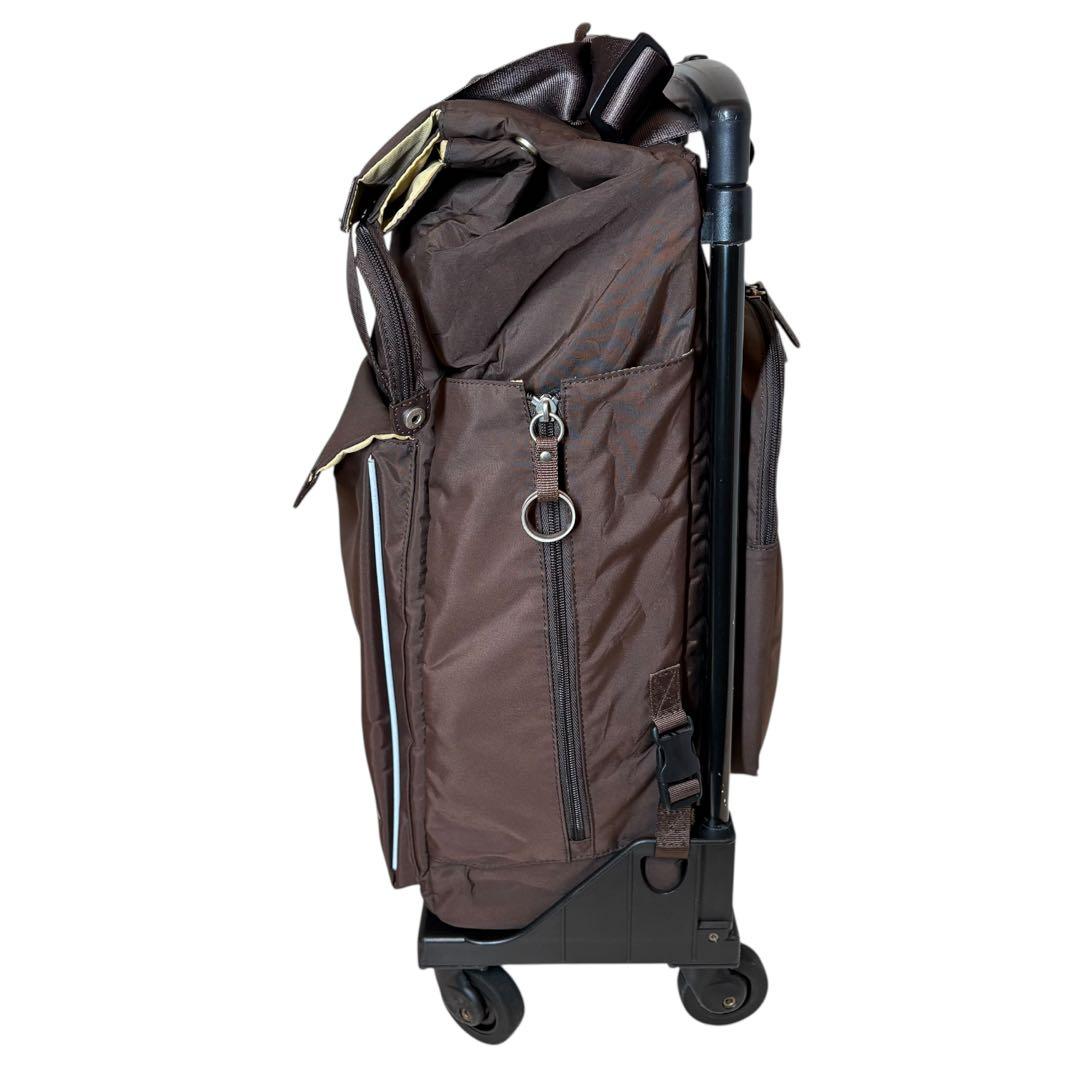 SWANY スワニー 4輪 ブレーキ付キャリーバッグ ブラウン