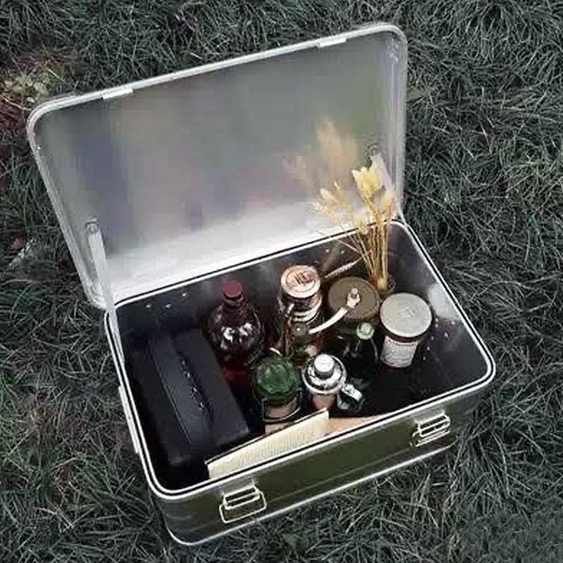 ★ HOMFUL★スタッキングアルミコンテナボックス★クリーム★75Ｌ★Lサイズ