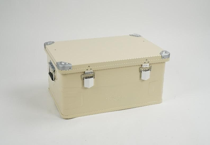 ★ HOMFUL★スタッキングアルミコンテナボックス★クリーム★75Ｌ★Lサイズ