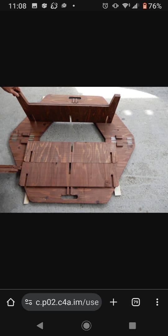 焚き火　ヘキサ　木製八角形アウトドアテーブル