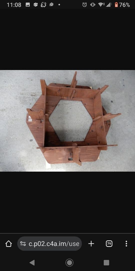 焚き火　ヘキサ　木製八角形アウトドアテーブル