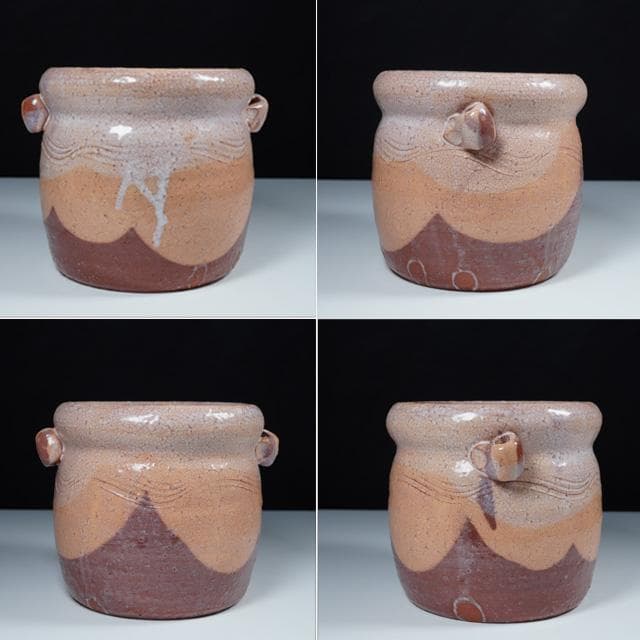 岡田裕　萩耳付水指　共箱　茶道具　陶芸　おかだゆう