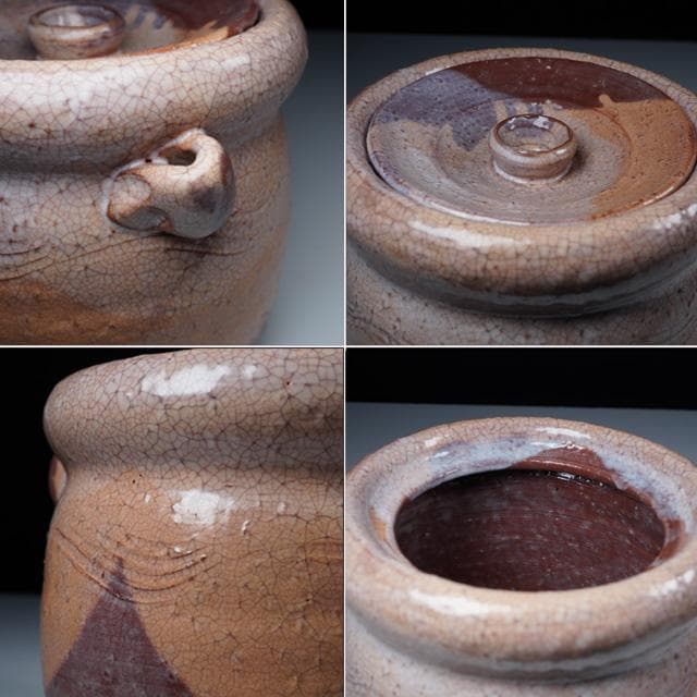 岡田裕　萩耳付水指　共箱　茶道具　陶芸　おかだゆう